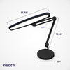 23" Wide Shade XL 2,200 Lumens LED Desk Lamp with Base, 4 Light Levels, Adjustable Arm, Dimmable Table Lamp for Home & Office - Black