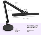 2500 Lumens LED Desk Lamp with Base – 22" Wide Shade, 5 Color Modes for Nails & Crafts, Black