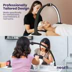 3360 Lumens LED Half Moon Lamp – 3 Color Modes, LCD Display for Nail Techs & Tattoo Artists, Black