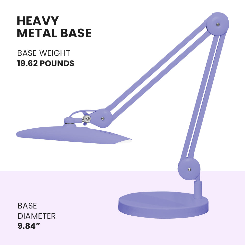 Base redonda ponderada de 25 cm – Base de repuesto resistente para lámparas de escritorio y de aumento, color lavanda