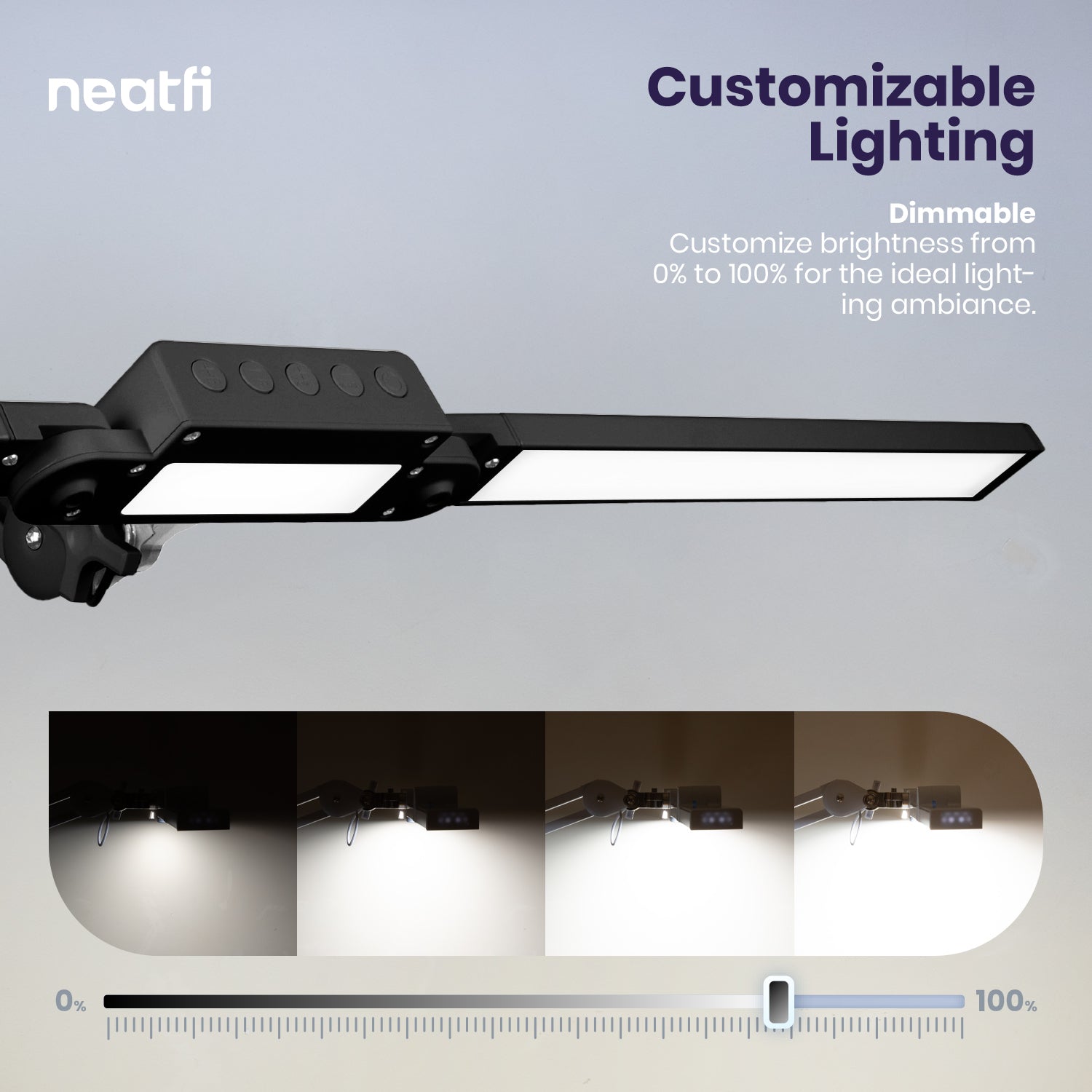 41” Wide Shade, 3000 Lumens LED Desk Lamp with Clamp – CRI 95, 3 Color Modes, Dimmable Task Light, Black