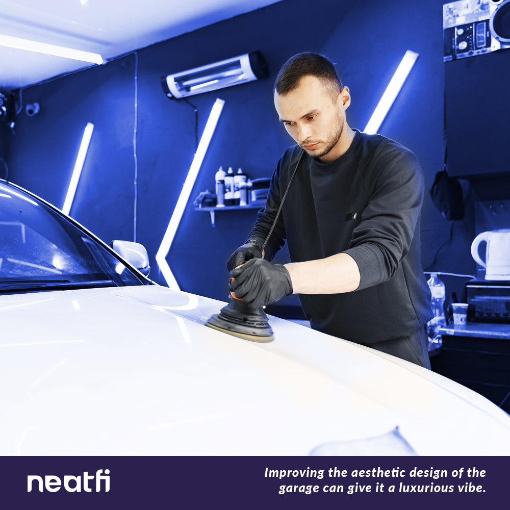 6-Arrow Shape Ultra-Bright LED Ceiling Light – 42,2400 Lumens for Warehouses & Gyms, Blue