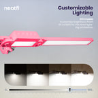 41” Wide Shade, 3000 Lumens LED Desk Lamp with Clamp – CRI 95, 3 Color Modes, Dimmable Task Light, Pink