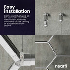 2 Rectangles 35,200 Lumens LED Ceiling Light with Hanging Kit for Shops & Gyms, Cool White