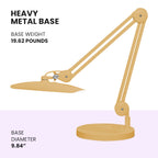 Base redonda con peso de 25 cm – Base de repuesto resistente para lámparas de escritorio y de aumento, dorada