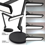 22” Wide Shade LED Desk Lamp with Base – 2500 Lumens Task Light for Workbench & Crafts, Black