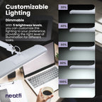 3500 Lumens LED Desk Lamp – 26” Ultra-Wide Shade, Non-Flickering Task Light with Clamp, White