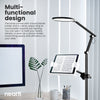 Modern Multi-functional LED Desk Lamp with Clamp & Book/Tablet Holder USB/Plug Type - Black