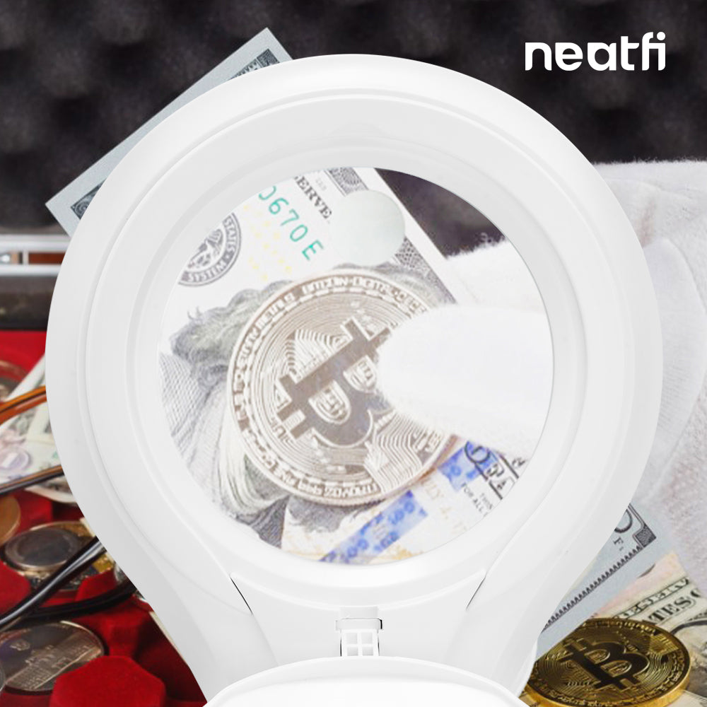 5" Wide 8D/20D Lens – 1200 Lumens LED Magnifying Lamp with Clamp for Crafts & Detail Works, White