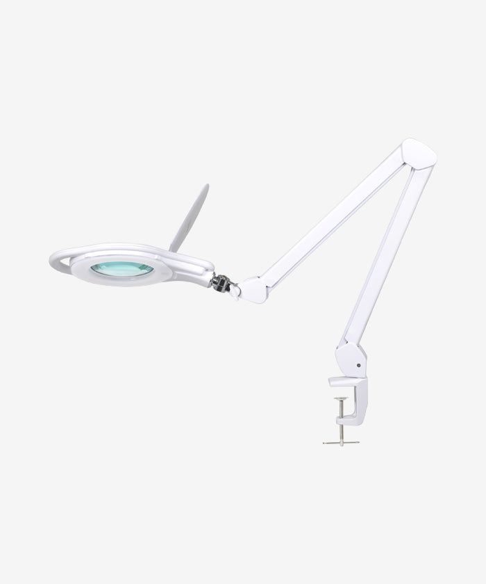 5" Lens Magnifying Lamp with Clamp, 8 Diopter, 3 Light Modes, Dimmable, for Sewing, Painting, Jewelry Making & Reading - White