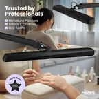 Lámpara LED de escritorio de 2500 lúmenes con abrazadera – Pantalla ancha de 55 cm, 5 modos de color para uñas y manualidades, negro