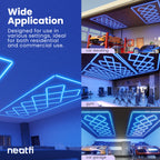 56,320 Lumens Ultra-Bright Diamond Grid LED Ceiling Light for Basements, Shops & Gyms, Blue