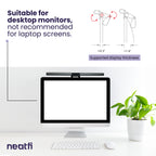 15.8" Monitor Light Bar with HD Webcam with USB-C Cable - Black