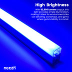 3 Rectangles LED Ceiling Light – 52,800 Lumens, Easy Installation for Shops & Salons, Blue