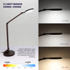 LED Table Lamp with Round Base with USB Charging Port for Home - Brown