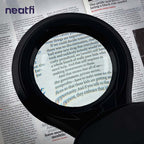 5" Wide 8D Lens – 1200 Lumens LED Magnifying Lamp with Clamp for Crafts & Detail Works, Black