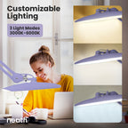 2200 Lumens LED Desk Lamp with Clamp – 20” Wide Shade, 3 Light Modes, Dimmable Task Light, Lavender
