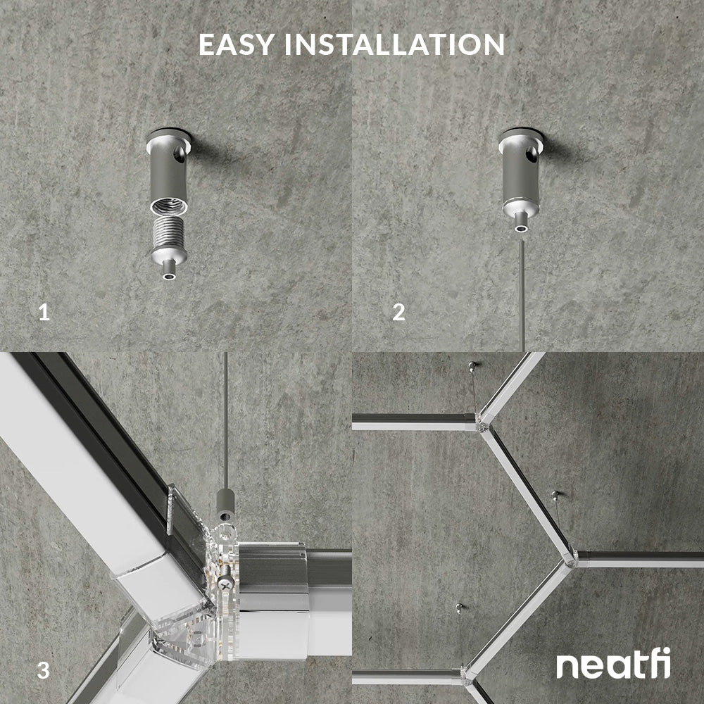 Snowflake Pattern LED Ceiling Light with Hanging Kit for Auto Shops, Salons & Gyms, Cool White