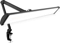 Lámpara LED de escritorio con pinza, cabezal ancho de 20 pulgadas, 2200 lúmenes, luz de trabajo para oficina en casa y manualidades, color negro