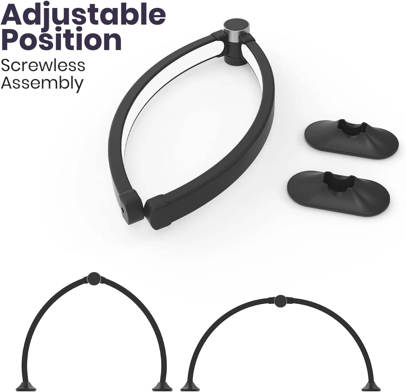 3360 Lumens LED Half Moon Lamp – 3 Color Modes, LCD Display for Nail Techs & Tattoo Artists, Black