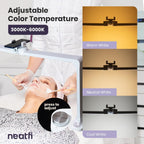 3500 Lumens LED Desk Lamp – 3 Color Modes, Knob Control, Dimmable Task Light for Nail Techs, White