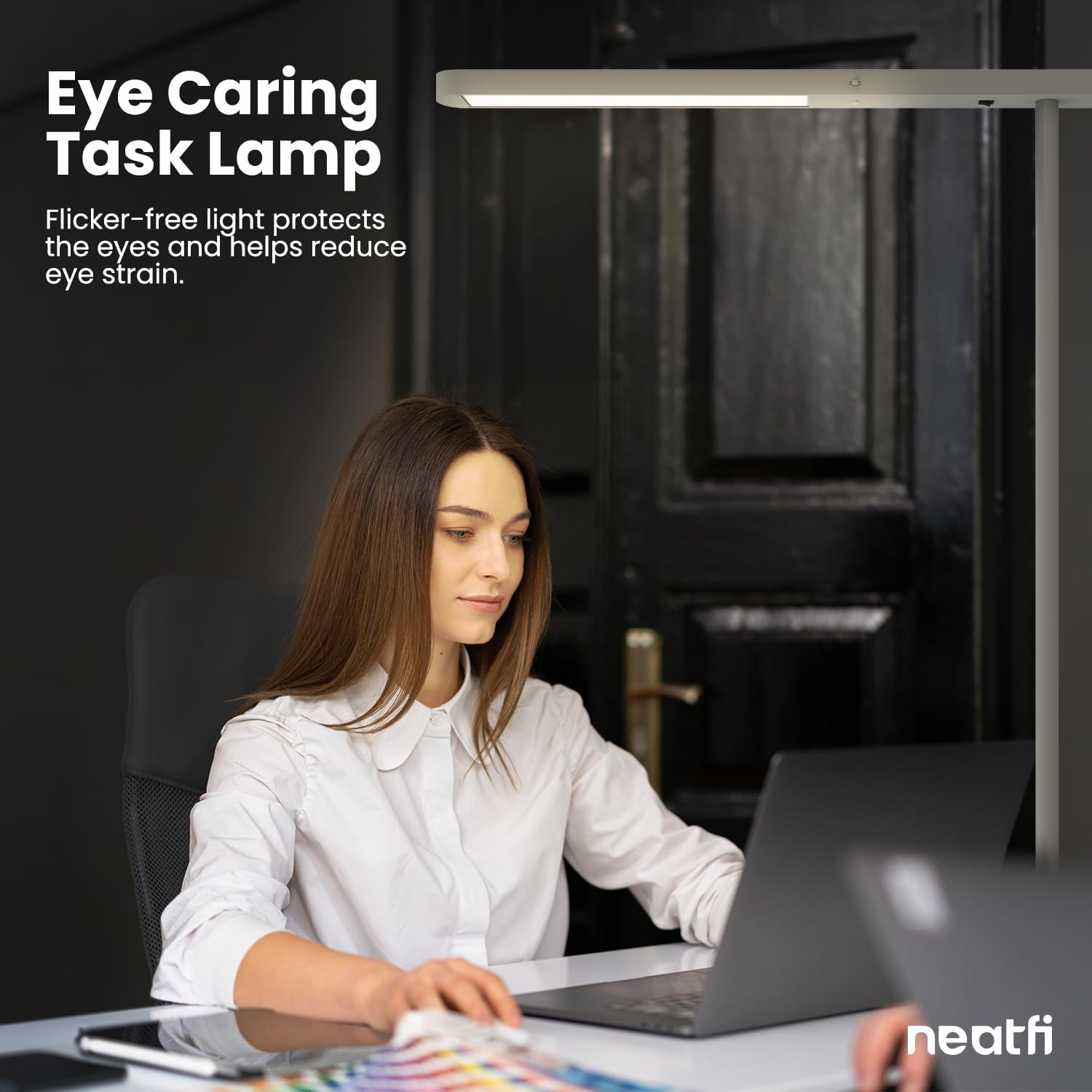 38" Premium LED Desk Lamp, 5200 High-Lumens - Ultrabright Light, Clamp-on, 40W, 4000K Color Temperature, Adjustable Head - Ideal for Home Office and Study - Gray