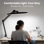 Pro Series 20” LED Desk Lamp – CRI 95, 3 Light Modes, 2200 Lumens, Black