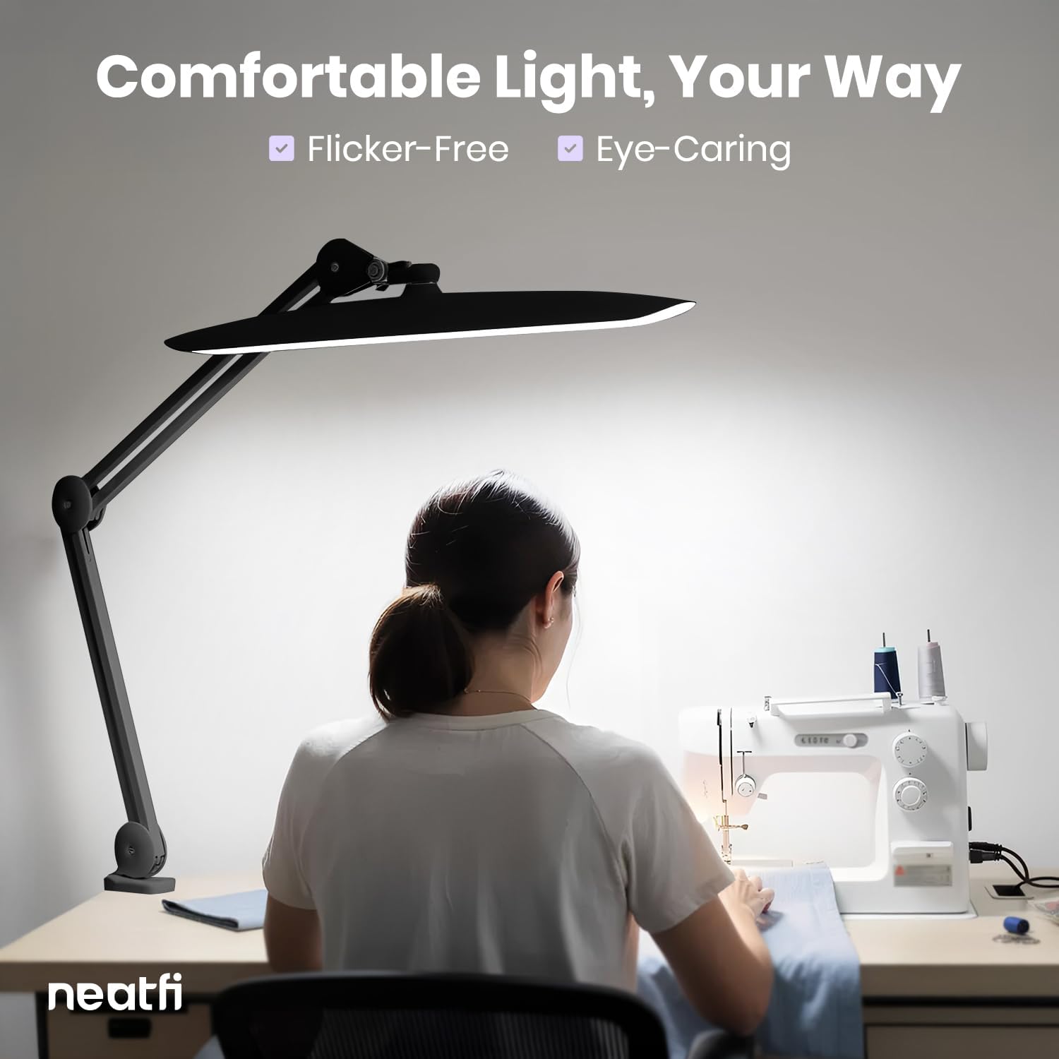 Pro Series 20” LED Desk Lamp – CRI 95, 3 Light Modes, 2200 Lumens, Black