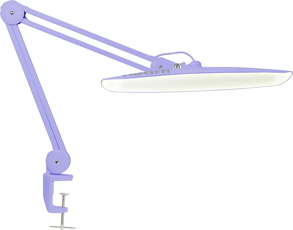 20" Wide Lamp XL 2,200 Lumens LED Task Lamp with Clamp, 3 Light Modes - Lavender