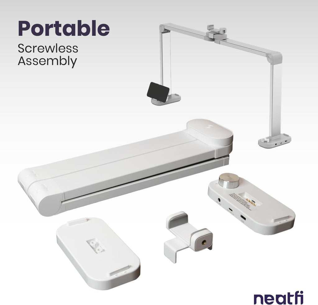 3500 Lumens LED Desk Lamp – 3 Color Modes, Knob Control, Dimmable Task Light for Nail Techs, White