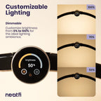 3360 Lumens LED Half Moon Lamp – 3 Color Modes, LCD Display for Nail Techs & Tattoo Artists, Black