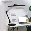 23" Wide Shade XL 2,200 Lumens LED Desk Lamp with Base, 4 Light Levels, Adjustable Arm, Dimmable Table Lamp for Home & Office - Black