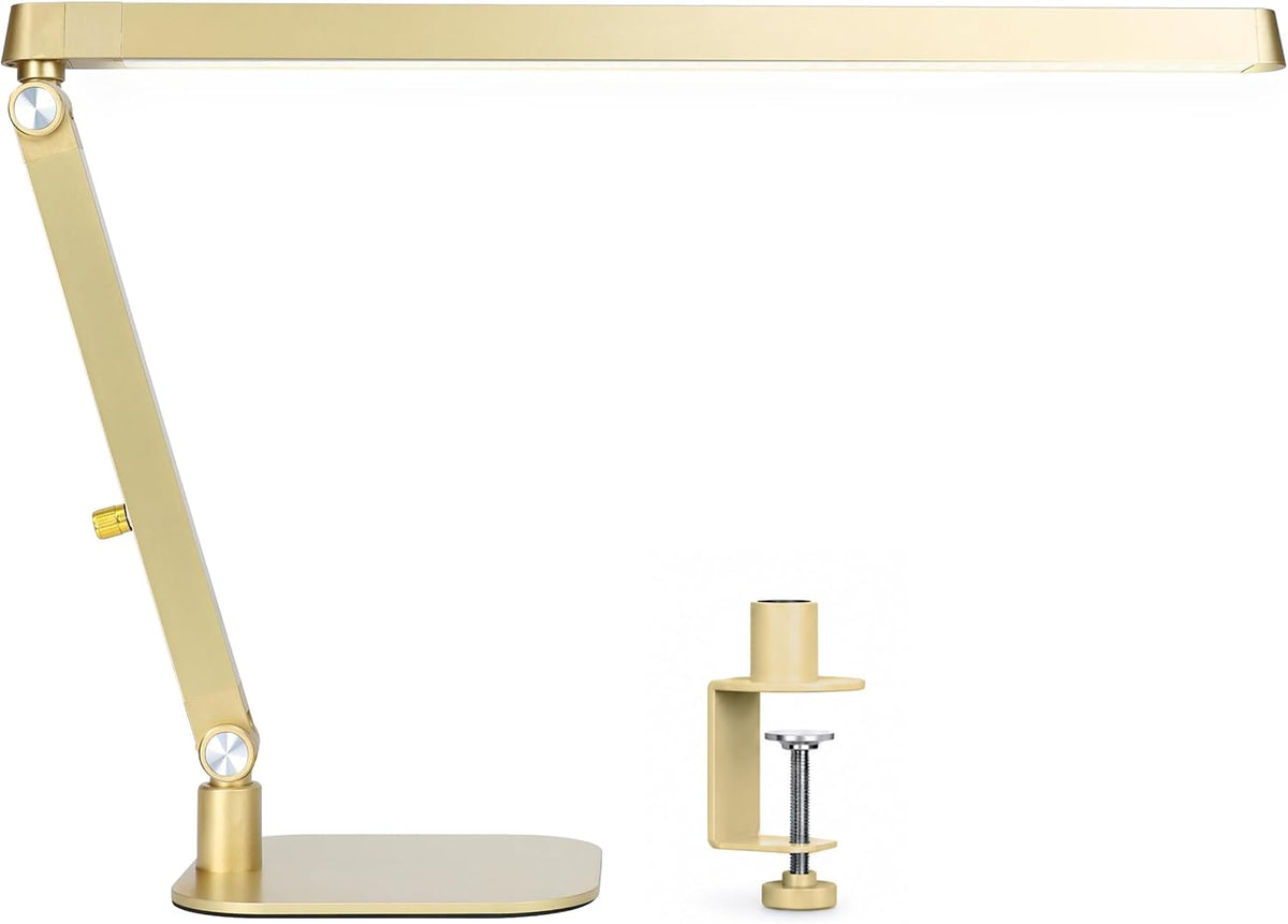 Professional LED Task Lamp, 20W, CRI 95, Stepless Dimming, Gold