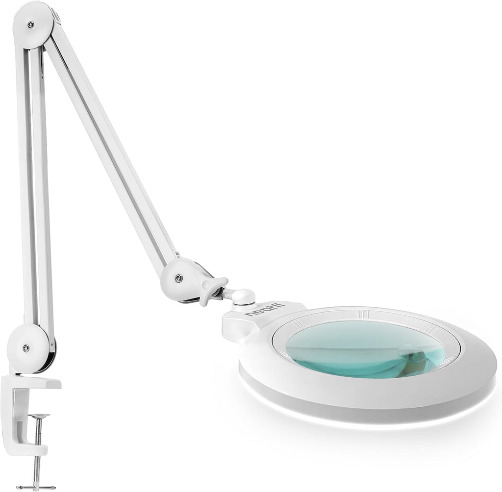 Pro Series XL Bifocal LED Magnifying Lamp – 5D/20D, CRI 95, Dimmable, Adjustable Arm, White