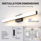 48-Inch LED Vanity Light Bar – 40W, 3800 Lumens, CCT