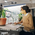 2200 Lumens LED Desk Lamp with Clamp – 23" Wide, 3 Light Modes for Workbench & Home Office, Silver