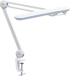 Lámpara LED de escritorio con pinza, cabezal ancho de 20 pulgadas, 2200 lúmenes, luz de trabajo para oficina en casa y manualidades, color negro
