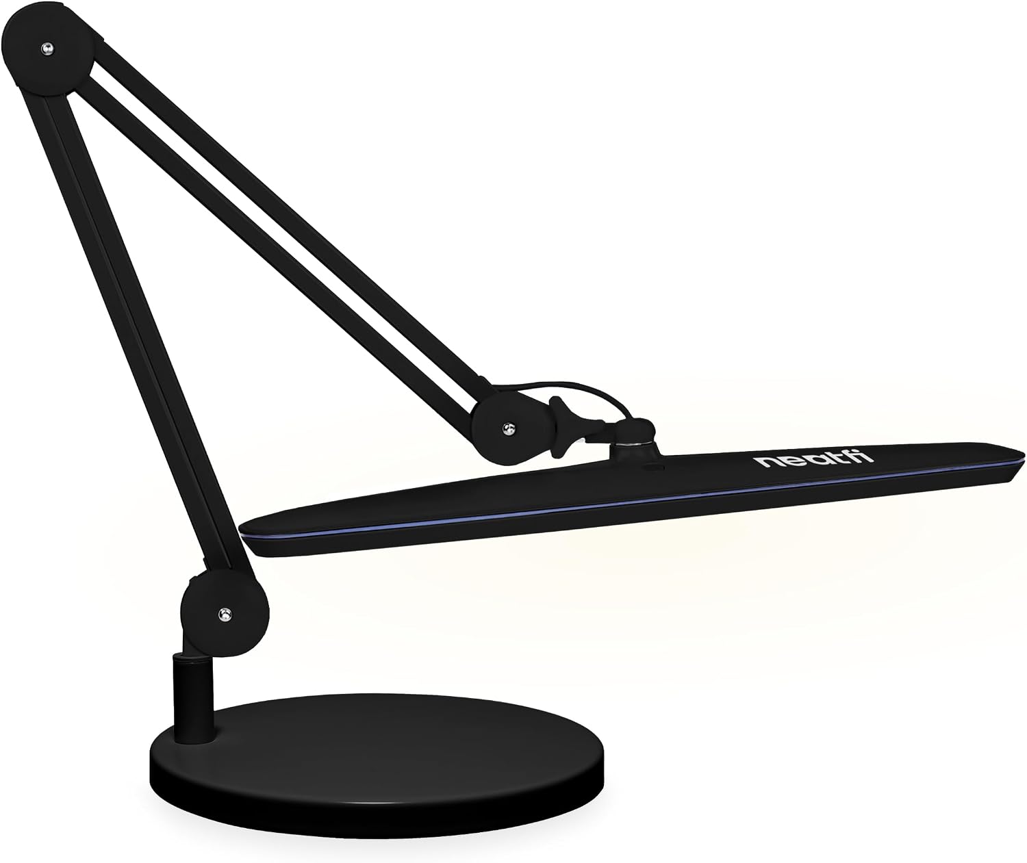 2200 Lumens LED Desk Lamp with Base – 23" Wide Shade, Dimmable, 3 Light Modes, Black
