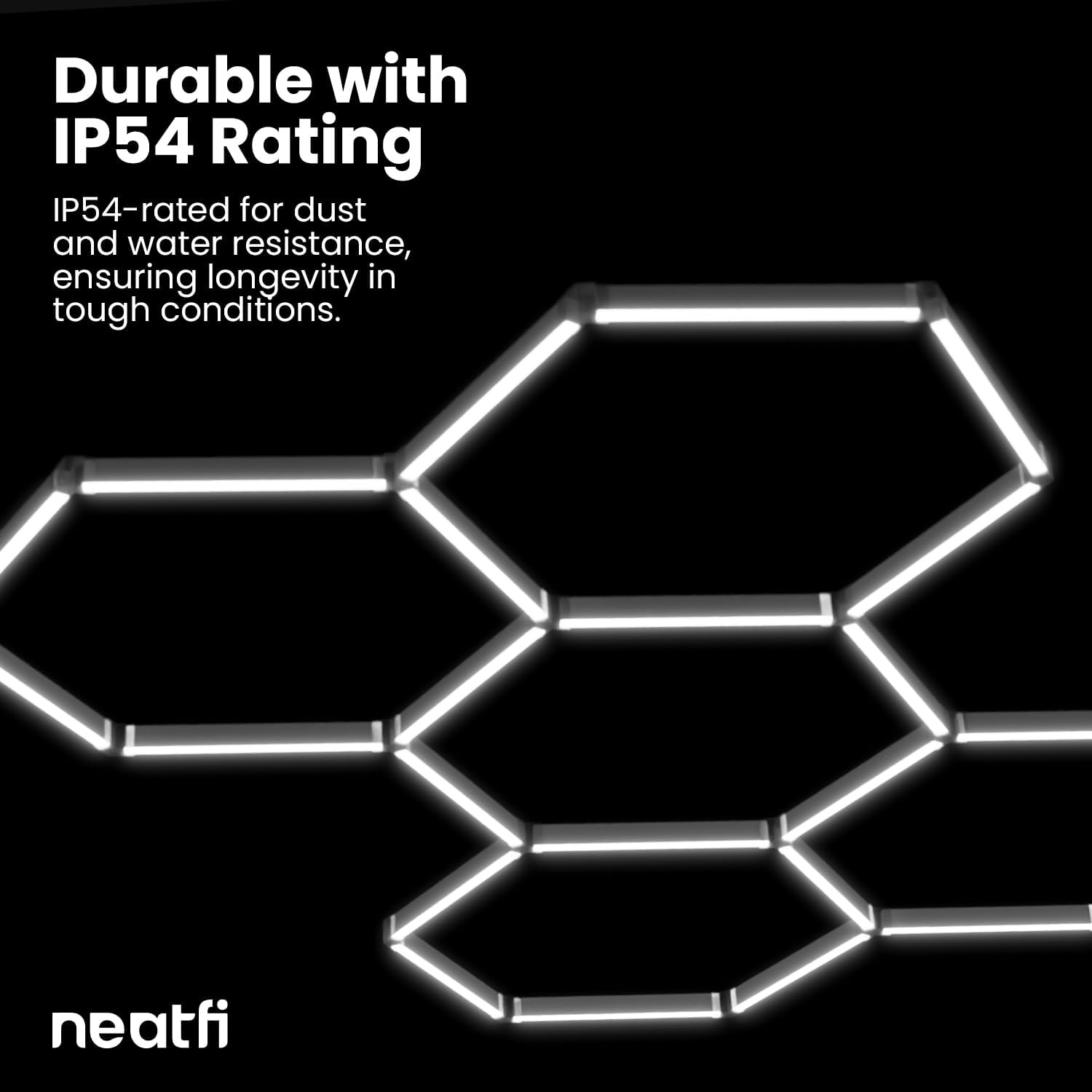 5 Hex 4,400 Lumens LED Ceiling Light – IP54 Rated Shop Lighting for Salons & AutoShops, Cool White