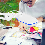 2200 Lumens LED Desk Lamp with Clamp – 23" Wide, 3 Light Modes for Workbench & Home Office, White