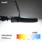 LED Magnifying Lamp with Clamp, 5 Diopter, Dimmable - White