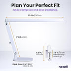 Professional LED Task Lamp, 20W, CRI 95, Stepless Dimming, White