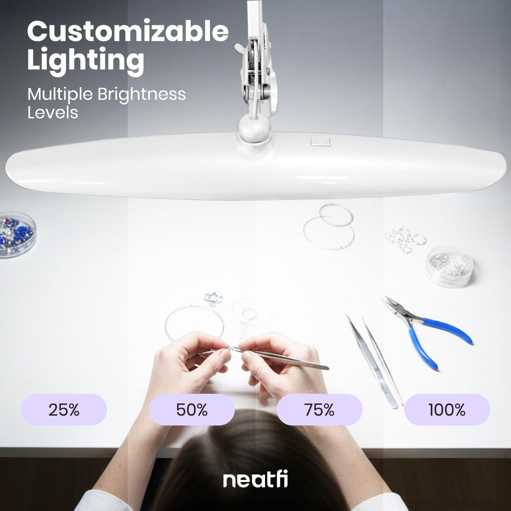 Pro Series 20” LED Desk Lamp  – CRI 95, 2200 Lumens, Dimmable Light, White