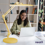 Base redonda con peso de 25 cm – Base de repuesto resistente para lámparas de escritorio y de aumento, dorada