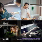 20” Wide Head LED Desk Lamp with Clamp – 2200 Lumens Task Light for Home Office & Crafts, Silver