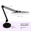 20” Wide XL 2,200 Lumens LED Desk Lamp with Base, 24 Watt Bright Architect Task Lamp, Dimmable Computer Light, Adjustable Desk Light for Home, Office, Crafts, Nails & Hobbies - Black