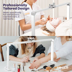 3500 Lumens LED Desk Lamp – 3 Color Modes, Knob Control, Dimmable Task Light for Nail Techs, White