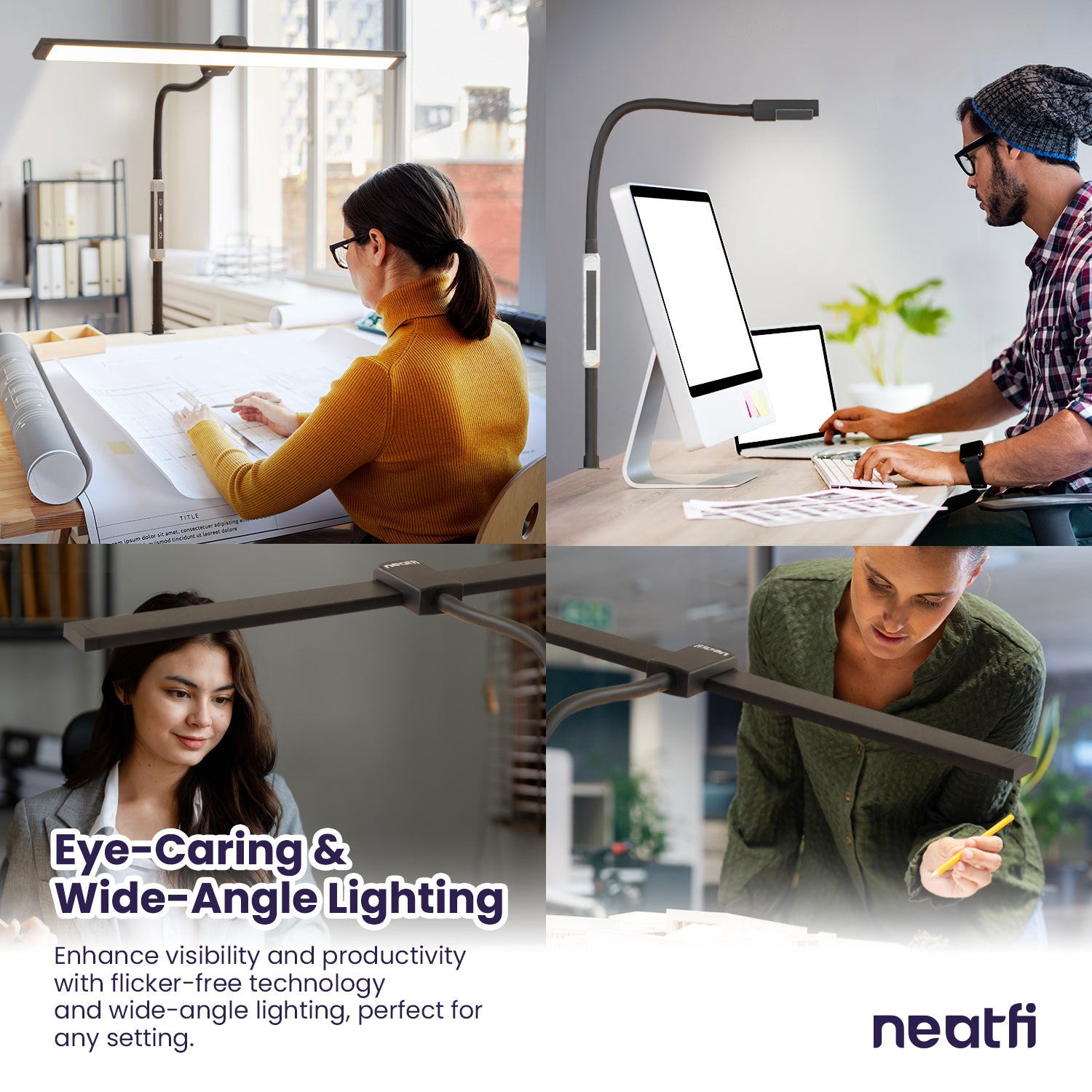 Modern Gooseneck Desk Lamp with Clamp, Touch & Remote Controlled