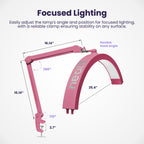Half Moon LED Table Lamp with Clamp – 2500 Lumens, 5 Light Modes for Nail Arts & Facials, Pink