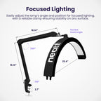 Half Moon LED Table Lamp with Clamp – 2500 Lumens, 5 Light Modes for Nail Arts & Facials, Black
